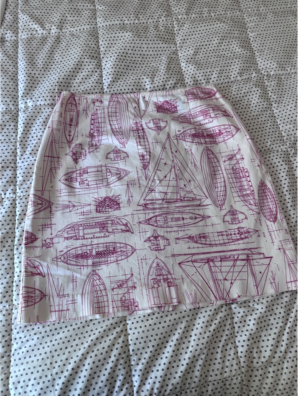 Ann Taylor Stretch Skirt Size 6 Nautical Sailboat Blueprint Graphic
